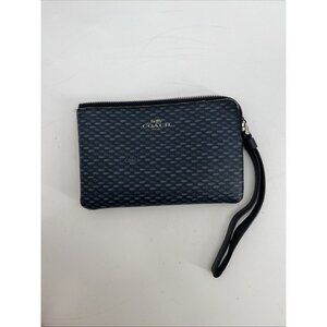 Coach Wristlet Pouch F35869 Sliver/Navy